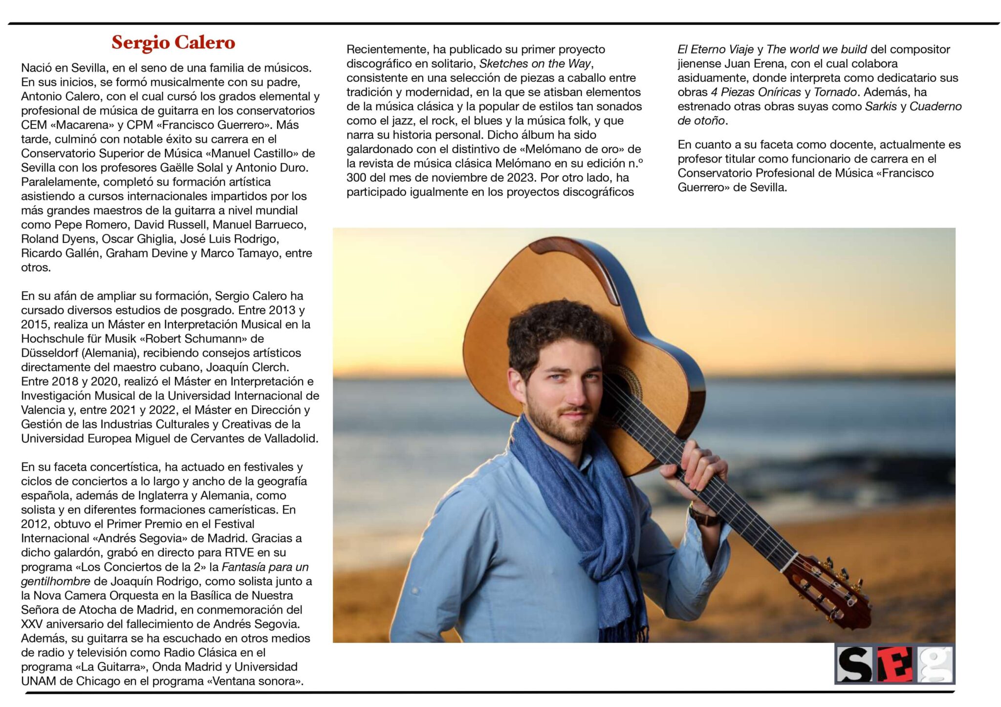 Sergio Calero en concierto: Un viaje musical a través de la guitarra