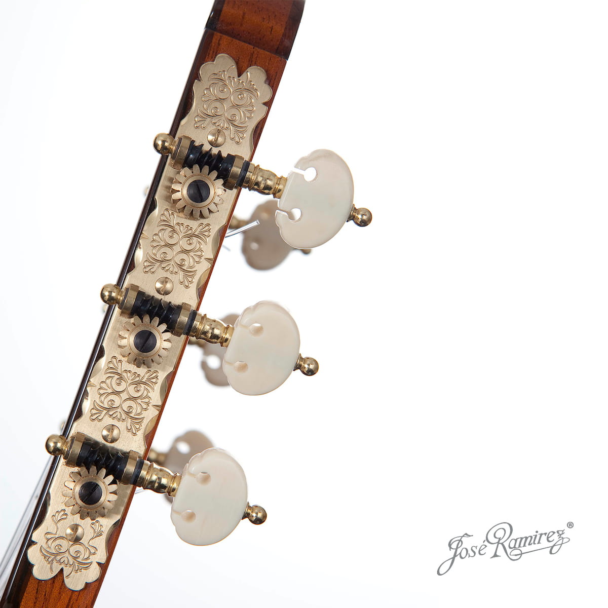 Headstock of the handmade guitar Centenary