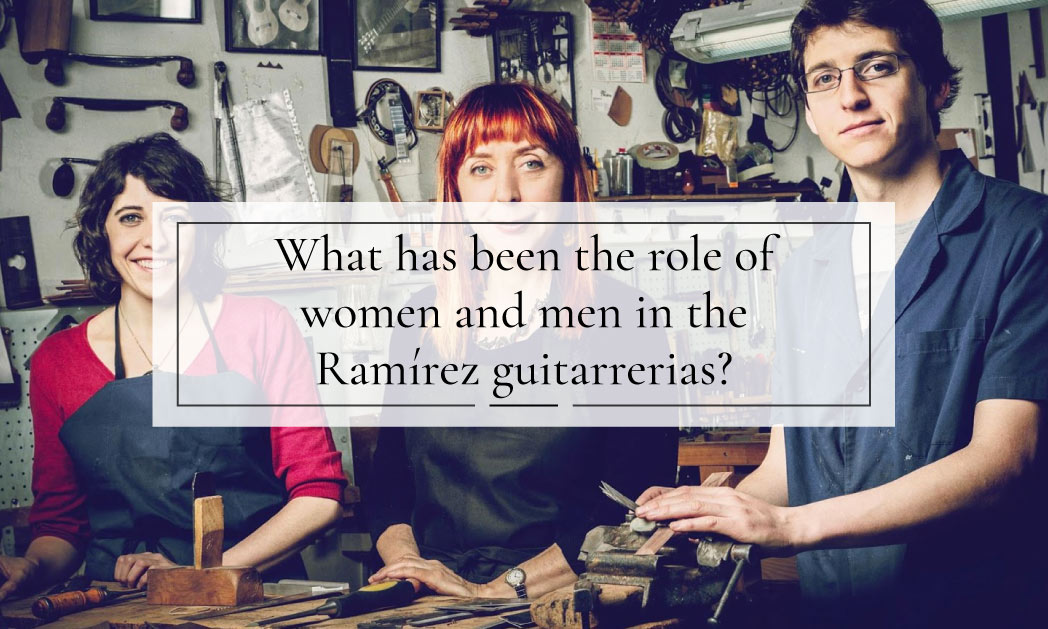 Women and men in the Ramírez guitar factories