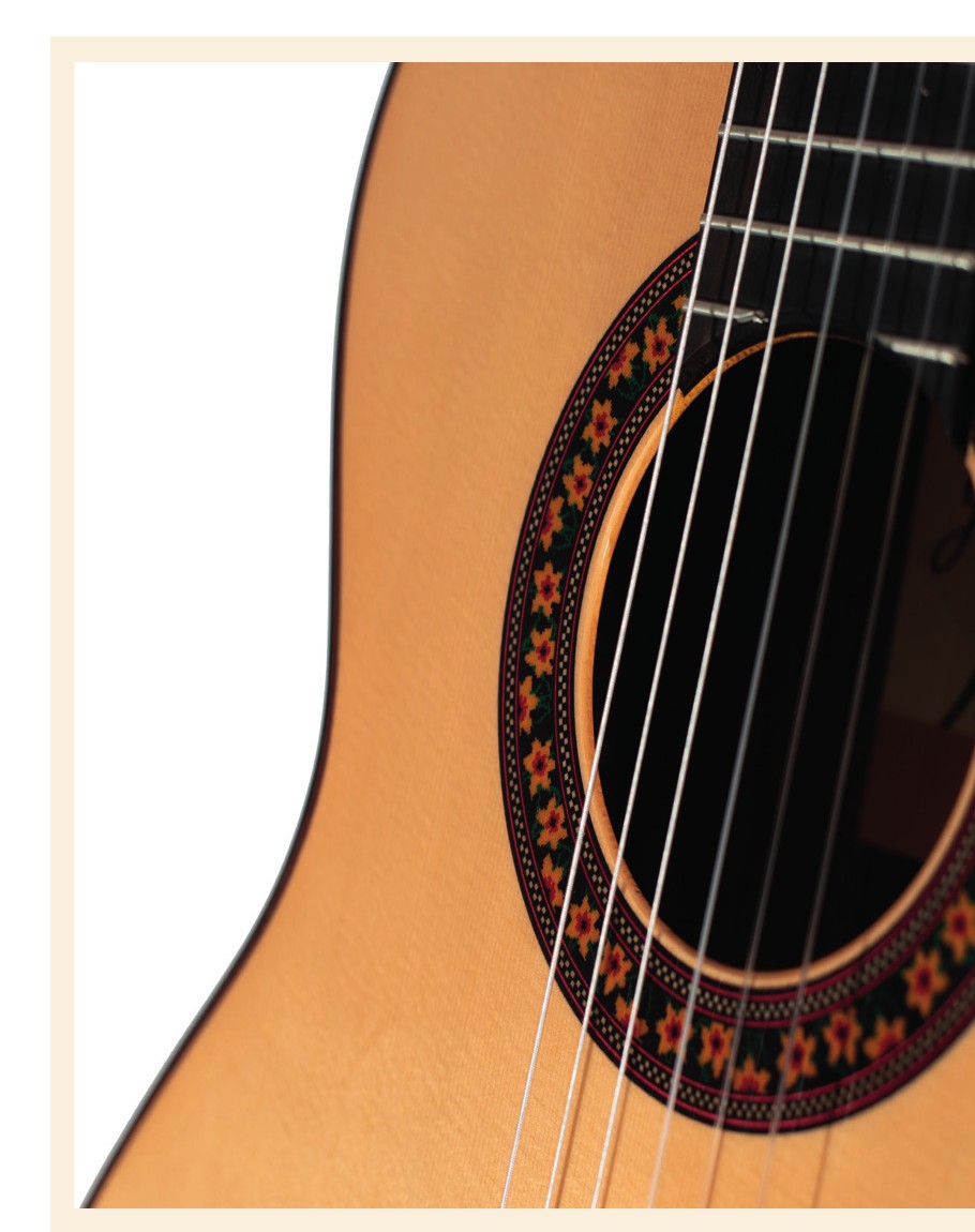 Rosette detail of the 140 Years Cutaway guitar by Ramírez