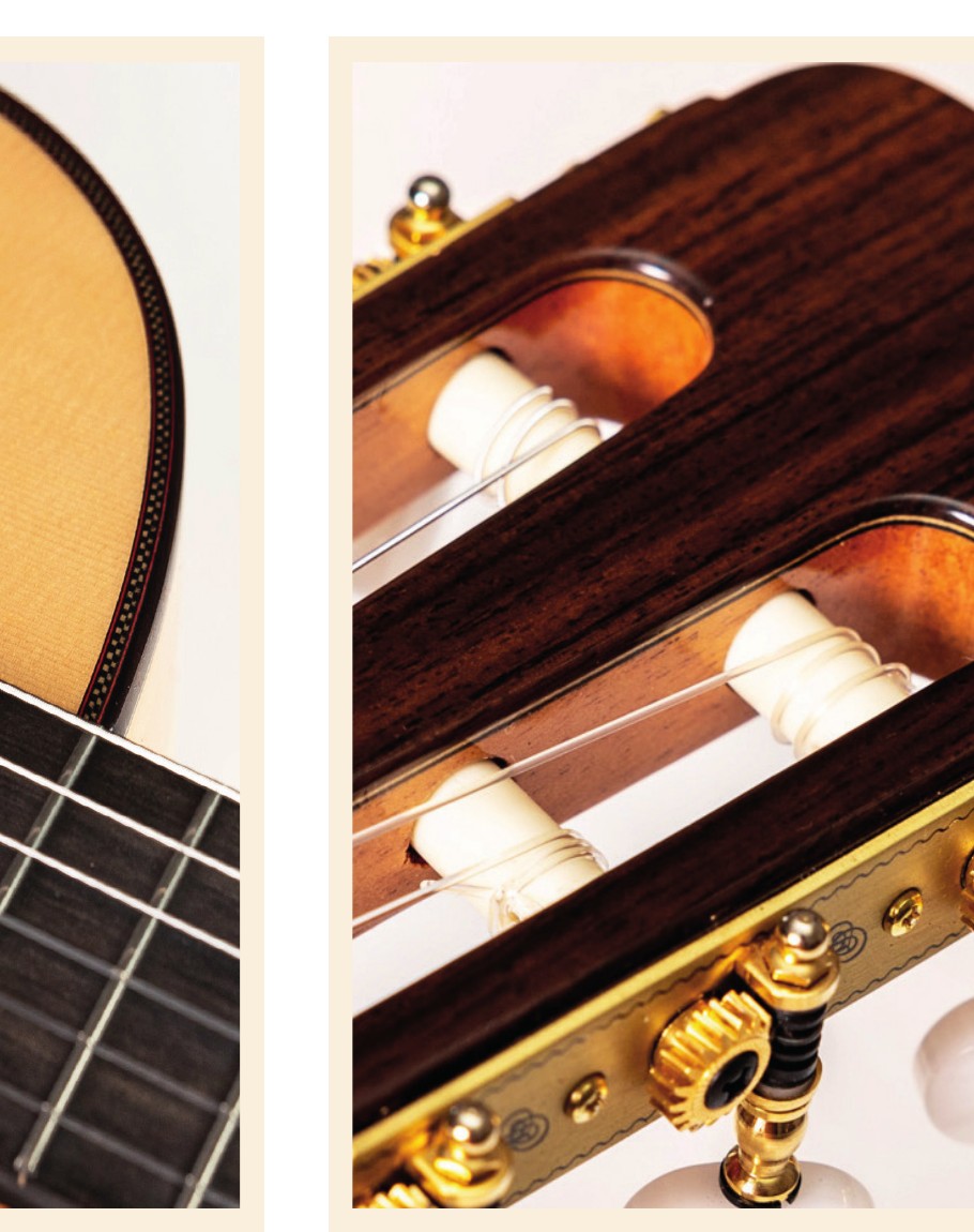 Headstock detail of the 140 Years Flamenco guitar by Ramírez